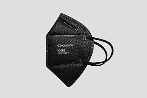POWECOM KN95 Respirator Face Masks (10 Pack) | Black | Earloop Style - Image 4