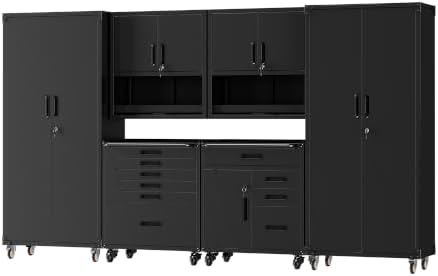 6-Piece Garage Storage Cabinets System Heavy Duty Workshop Set by FLIXELIO
