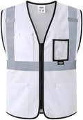 JKSafety Safety Vest for men women Hi Vis Vest with Pockets and Zipper High Visibility Construction Vests BX310 by JKSafety