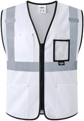 JKSafety Safety Vest for men women Hi Vis Vest with Pockets and Zipper High Visibility Construction Vests BX310 by JKSafety