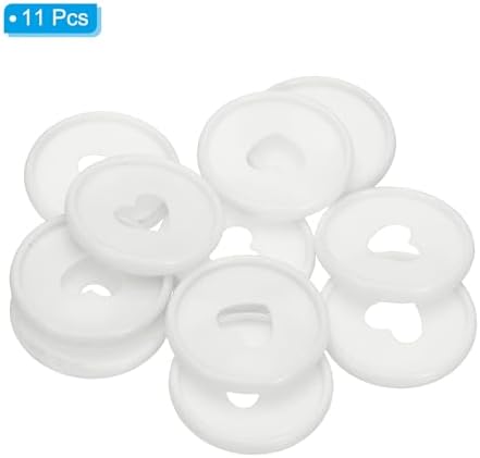 PATIKIL 35mm Plastic Book Binding Discs, 11 Pack Discbound Expansion Discs Heart Binder Rings for DIY Notebook Planner, White - Image 3