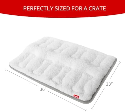 Dog Bed Crate Mat(36" X 23"), Soft Plush Dog Bed Pad Machine Washable Crate Pad, Dog Sleeping Mat with Anti Slip Bottom - Image 4