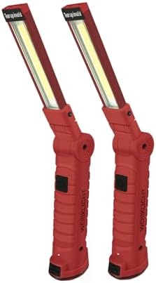 Working Light Portable, Rechargeable Work Lights with Magnetic Base Hanging Hook,360° Rotate 5 Modes,COB LED 800 Lumens Foldable Inspection Light for Car Repair, Grill and Outdoor Use(2pack) by NODINIHU