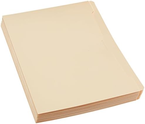 Amazon Basics File Jackets for Organizing Documents, Reinforced Straight-Cut Tab, Flat-No Expansion, Letter Size, Manila, 100-Pack - Image 3