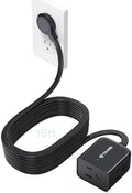 TROND Rightward Flat Plug Extension Cord 15ft for Small Tight Spaces, Black by TRONDOfficial