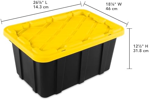 Sterilite Industrial Storage Tote with Lids for Garage, 17 Gallon, 12-Pack - Image 3