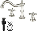 gotonovo Bathroom Faucet 3 Hole Vintage, Brushed Nickel, Hot Cold Label by HOME