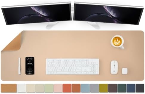 Large Cork Desk Mat - 47.2"x 17" Desk Pad for Office and Home - Ideal for Large Mouse Pad and Desk Mats on Top of Desks(Apricot) by HOMIEAZICOZI