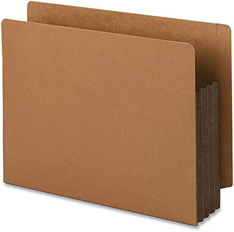 Smead End Tab Pocket, Reinforced Straight-Cut Tab, 3-1/2" Expansion, Extra Wide Letter Size, Redrope with Dark Brown Gusset, 10 per Box (73681) by SMEAD