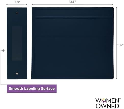 Carstens 4-Inch Heavy Duty 3-Ring Binder - Side Opening, Navy Blue, Durable Plastic, Precision No-Gap Rings, Waterproof Cover, No Pockets, Holds 600 US Letter Sheets, BPA-Free, Made in USA (1849-3R) - Image 3