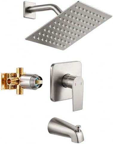 brushed nickel shower faucet set 3 kit by APROMOOM