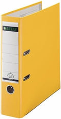 Leitz Plastic Lever Arch File, 90 Percent Recycled Card, 30 Percent Pre-Consumer Recycled Plastic, with Thumbhole and Rado Rings, 80mm Spine 600 Sheet Capacity, Yellow, 10101015 by Leitz