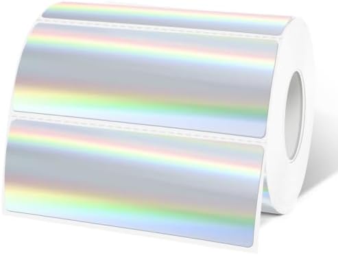 1 * 3Inch Holographic Thermal Labels, Direct Thermal Stickers, Printable Labels for DIY Logo Design, QR Code, Name Tag, Price Tag & Packaging, 300Pcs/Roll by Unknown