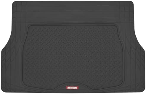Motor Trend Heavy Duty Utility Cargo Liner Floor Mats for Car Truck SUV, Trimmable to Fit Trunk, All Weather Protection Black 31.5" x 50" BK by MotorTrend