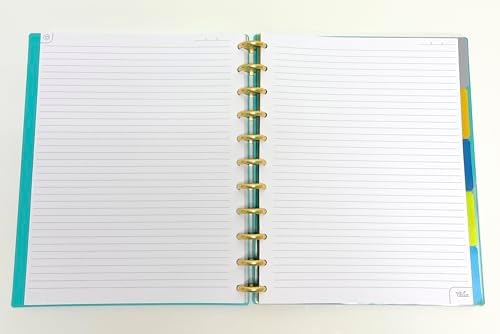 Talia Discbound Notebooks, Planner, Customizable, With 1" Gold Discs (Celestial Turquoise, Letter (8.5in x 11in)) - Image 2
