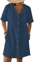 Bsubseach Womens Swimsuit Cover Up Shirt Hooded Beach Dress with Pockets by Bsubseach