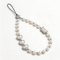 Phone Charm Beaded Strap Cute Cell Phone Wrist Straps String Accessories Hand Aesthetic Lanyard Wristlet Chain for iPhone 17 Pro Camera Case AirPods Bags Keychains Women Girls Classic Pearl by Casecond
