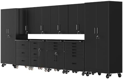 10-Piece Garage Storage Cabinets System Heavy Duty Workshop Set by FLIXELIO