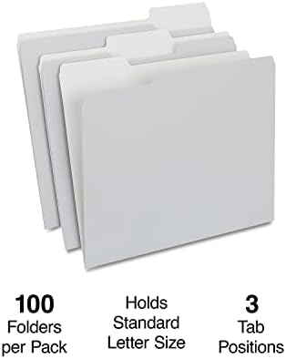 Staples File Folders, Letter Size, 1/3-Cut Tab, Gray, 200/Carton - Image 2
