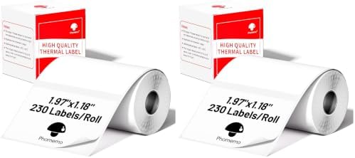 Phomemo Thermal Labels, 1.97"x 1.18", for M110/M100/M220/M108, 230 PCS (Pack of 2) by Phomemo