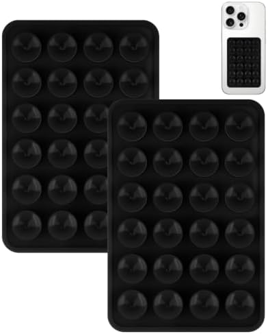 Yojaro 2 Pack Silicone Suction Phone Case Mount, Silicon Adhesive Smartphones Stand Sticky, Non Slip Suction Cup, Hands-Free Phone Accessories Holder for Selfies and Videos Black by Yojaro