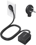 TROND Rightward Flat Plug Extension Cord 5ft for Small Tight Spaces, Black by TRONDOfficial
