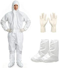 Disposable Hazmat Suit,with Hood & Boot Covers by Unknown