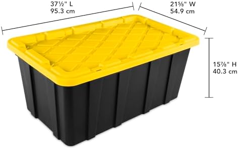 Sterilite Industrial Storage Tote with Lids for Garage, 38 Gallon, 8-Pack - Image 2