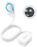TROND Rotating Flat Plug Extension Cord Surge Protector 8ft, 3 AC, White by TRONDOfficial