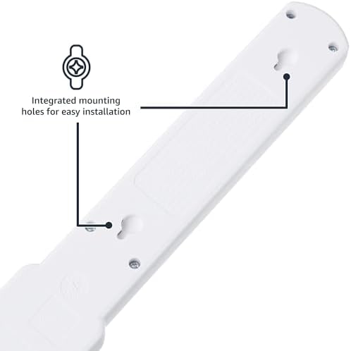 Amazon Basics Surge Protector Power Strip, 6-Outlet with 200J Protection, Circuit Breaker, LED Indicator, On/Off Switch, Wall-Mounting, 2ft Extension Cord, White, 2-Pack - Image 3
