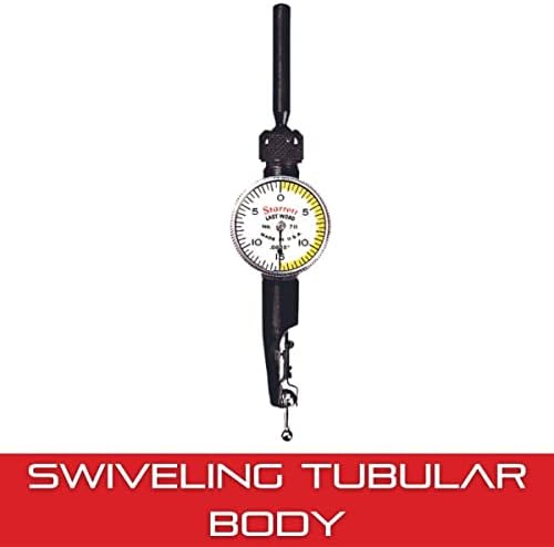 Starrett 711 Last Word Dial Test Indicator with Universal Shand and Friction Holder - White Half Shaded, .030" Range, 0-15-0 Dial Reading, .0005" Graduation - 711LPSZ - Image 4