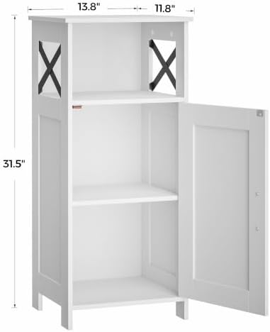 Homhedy Farmhouse Bathroom Storage Cabinet with Doors, Small Floor Cabinet - Image 2