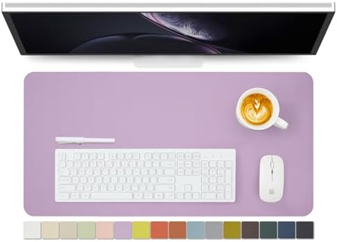 Leather Desk Mat - Non-Slip PU Desk Pad for Office and Home - Desk Organization and Accessories - Ideal for Large Mouse Pad and Desk Mats on Top of Desks (Purple,27.6"x 13.8") by HOMIEAZICOZI