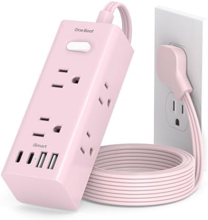 One Beat 5Ft Extension Cord with Multiple Outlets,Flat Plug Power Strip by OneBeat