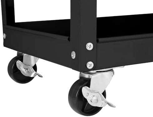 TUFFIOM 3 Tier Rolling Metal Tool Cart on Wheels,330 LBS Service Cart w/2 Brake,Heavy Duty Steel Utility Cart,Tool Organizer for Mechanic,Garage,Workshop,Warehouse & Repair Shop,Black - Image 3