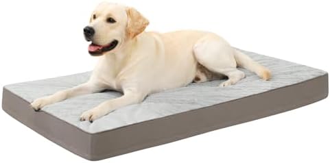 KSIIA Orthopedic Dog Bed for Large Dogs with Waterproof Lining, Grey, 36x27 by KSIIAPetProducts