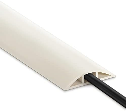 Floor Cable Cover - 6FT Beige Extension Cord Cover, Single Cord Protector - Wire Cavity: 0.47" (W) x 0.24" (H) by LZEOY