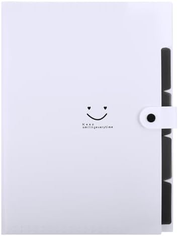 SKYDUE 5 Pocket Expanding File Folder, Letter Size Portable Accordion Folders for Documents for School Office, White - Image 2