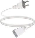 Short 6FT Indoor Power Extension Cord, 2 Prong, White ETL Listed (1 Pack) by UVTaoYuan