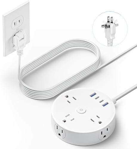 10FT 2 Prong Power Strip, Yozisital 2 Prong to 3 Prong Outlet Adapter by Yozisital