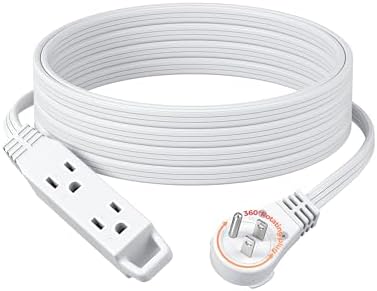 DEWENWILS 20FT Extension Cord with 360° Rotating Flat Plug, 3 Grounded Outlets, 13A 1625W Heavy Duty, SPT-3 16/3C, Space Saving Extension Cord, Multiple Wall Outlet Extender for TV, Office, Kitchen by DEWENWILS