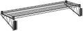 12" x 48" Wire Black Wall Mount Shelf, Commercial Fixed Rack, Metal Wall Mount Floating Shelving by Zedfire