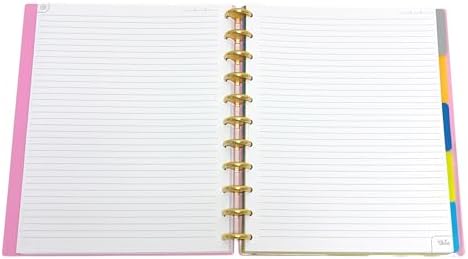 Talia Discbound Notebooks, Planner, Customizable, With 1" Gold Discs (Spring Pink, Letter (8.5in x 11in)) - Image 2