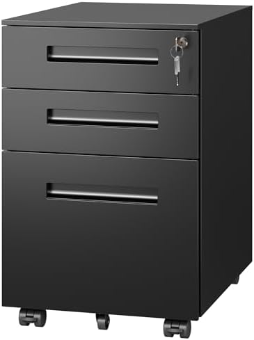DEVAISE 3 Drawer Mobile File Cabinet, Fully Assembled Except Casters by DEVAISE