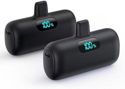 [2-Pack]Mini Portable Charger for iPhone,Upgraded 5000mAh PD Fast Charging Battery Pack,LCD Display Cute Power Bank Portable Phone Charger for iPhone 14/14 Pro Max/13/13 Pro/12 Pro/11/XS/XR/X/8/7 by HETP