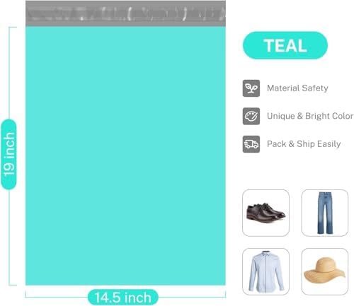 Metronic Poly Mailers 14.5x19 70000 Pack Large Shipping Bags for Clothing Mailing Bags with Strong Self-sealing Adhesive Waterproof and Tear-Proof Poly Bag Bulk in Teal - Image 2