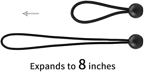 AOPRIE 30 Pack Bungee Balls, Black Ball Bungee Heavy Duty Heavyweight 4 inches Tarp Bungee Cords, Weather Resistant Tie Down Strap 4mm Thickness - for Camping, Tents, Cargo, Holding Wire and Hoses - Image 3
