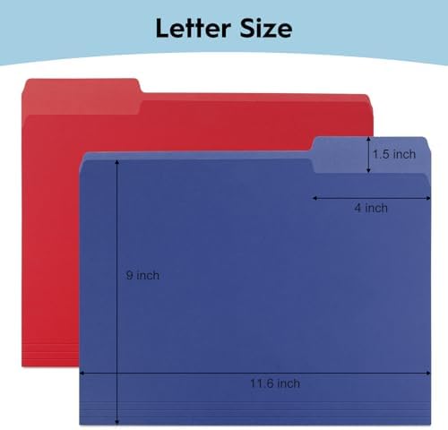 30-Pack Color File Folders, 1/3 Cut Tab, Assorted 5 Colors Letter Size Manilla Folder for School/Office/Classroom - Image 3