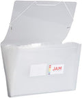 JAM PAPER Accordion Folders - 13 Pocket Plastic Expanding File - Legal Size - 10 x 15 - Clear - Sold Individually by JAMPaper