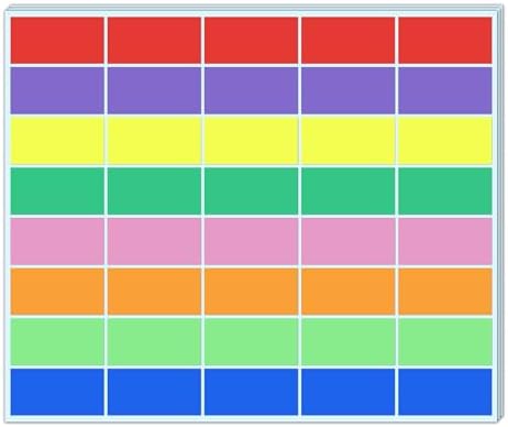 1000 Pieces, 2 x 1 inch - Colored Labels Stickers for Organizing, 8 Colors by TownStix
